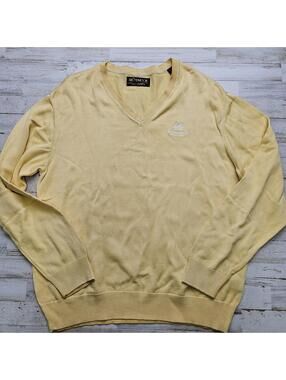 The Broadmoor Golf Club Yellow V-Neck Greg Norman Sweater - Men's LG